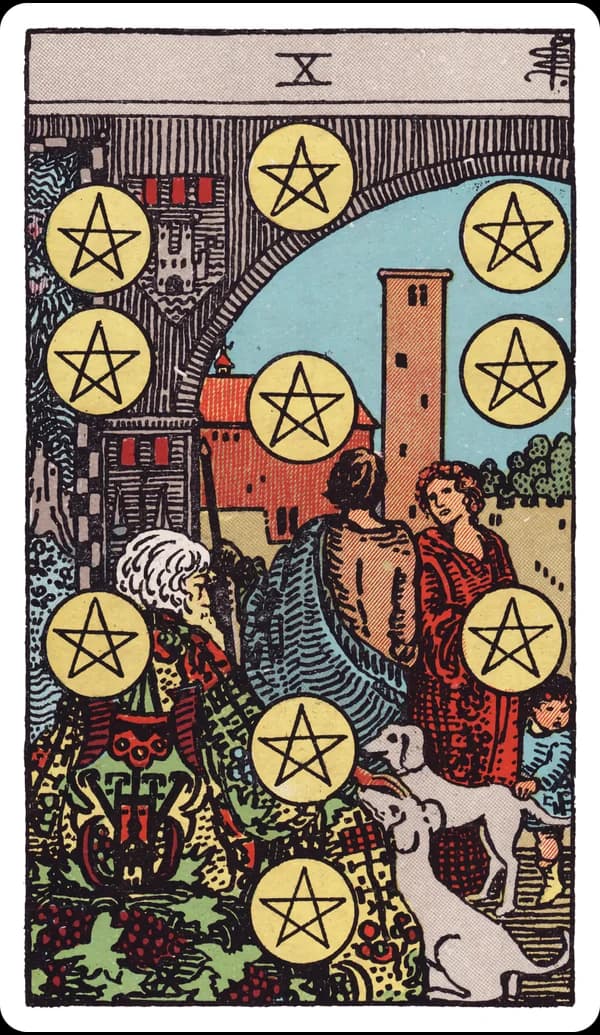 ไพ่ สิบแห่งเหรียญ (Ten of Pentacles)
