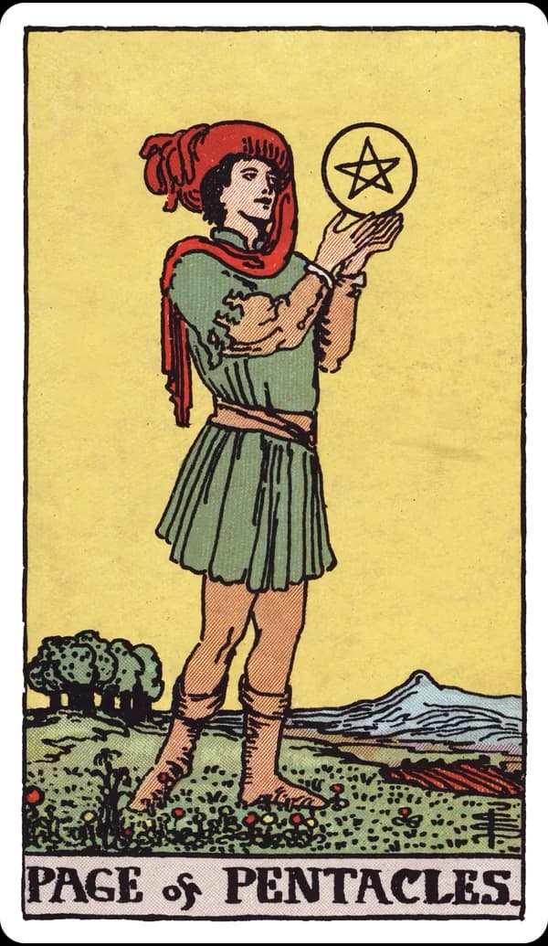 ไพ่ เพจแห่งเหรียญ (Page of Pentacles)