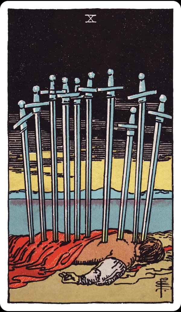 ไพ่ สิบแห่งดาบ (Ten of Swords)
