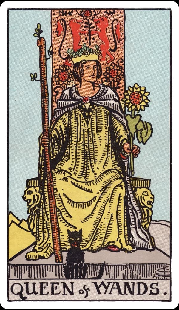 ไพ่ ราชินีแห่งไม้เท้า (Queen of Wands)
